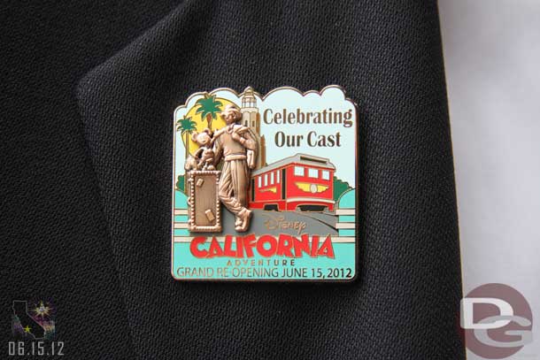 All the Cast Members had an re-opening pin... I thought those were much better than the ones for sale!