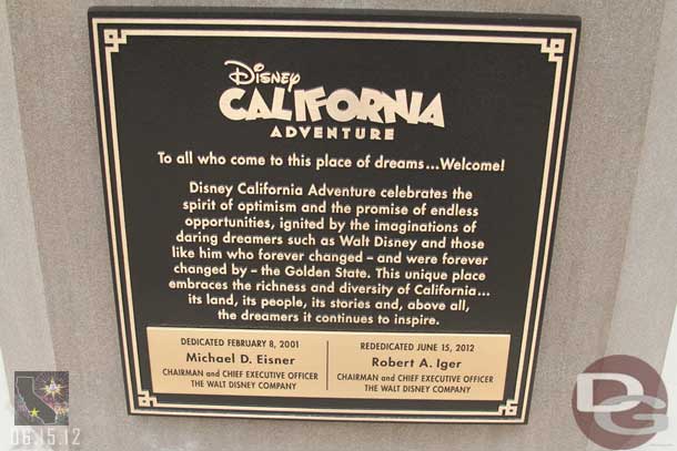 I was curious how the dedication plaque would look.. here is the new one in the square.