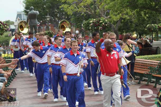 The 2012 All American College Band started its run yesterday.   Here they are heading toward the castle for their afternoon set.