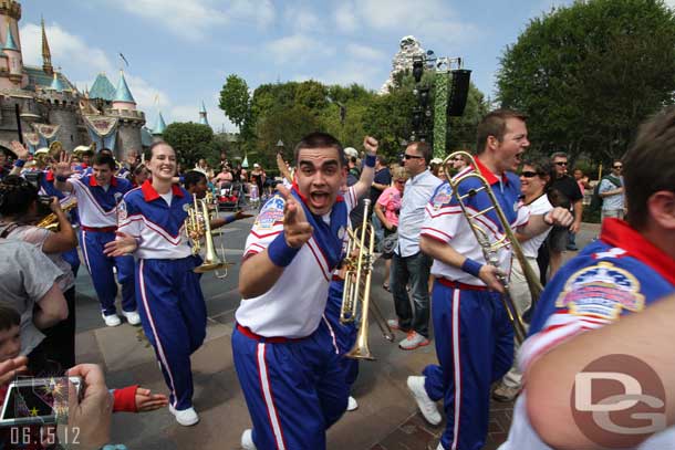 The band heading out after their performance.