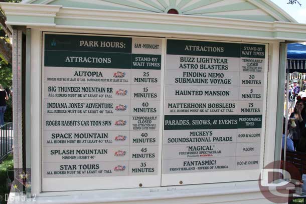 The wait times around 3:40pm