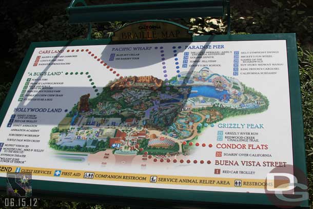 A closer look at the new park braille map.