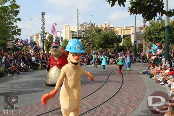 Got stopped by the Pixar Play Parade as I headed for Disneyland.