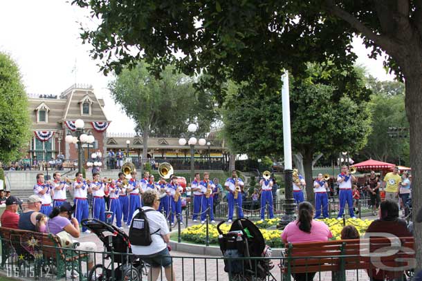 The College Band performing the Flag Retreat 