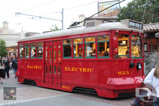 Walking back through DCA to the Grand CA.. passing the Red Car Trolley.