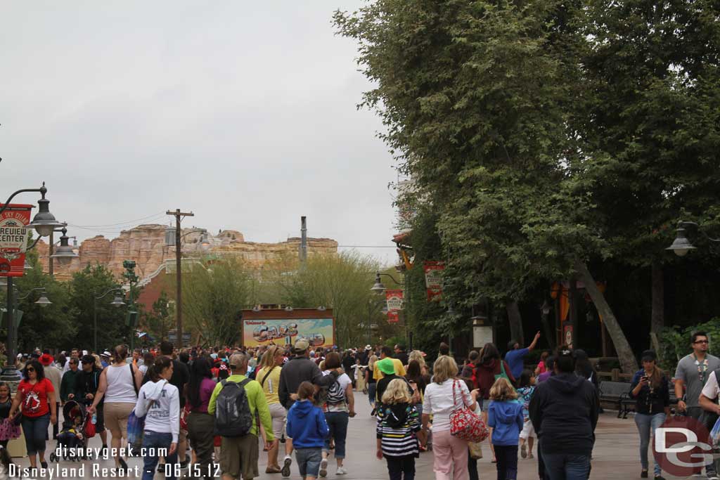 Walking up the parade route.