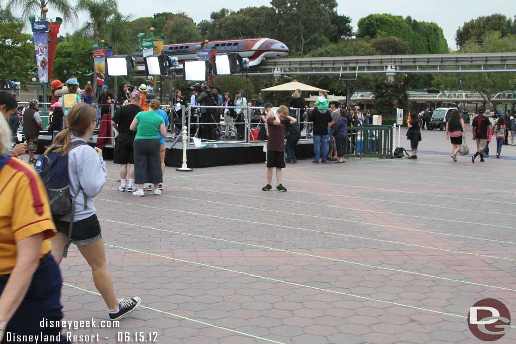 Out in the esplanade lots of tape that was used for the queue earlier today and last night.