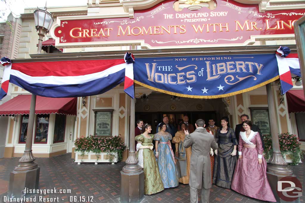 The show begins outside the theater a few minutes before its posted time.  