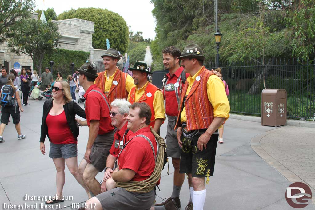 We were looking up for climbers and almost ran into them on the ground.  They were on a break and out for pictures.