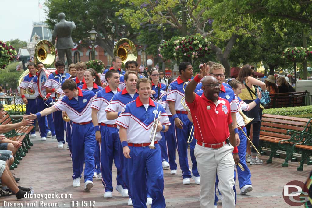 The 2012 All American College Band started its run yesterday.   Here they are heading toward the castle for their afternoon set.