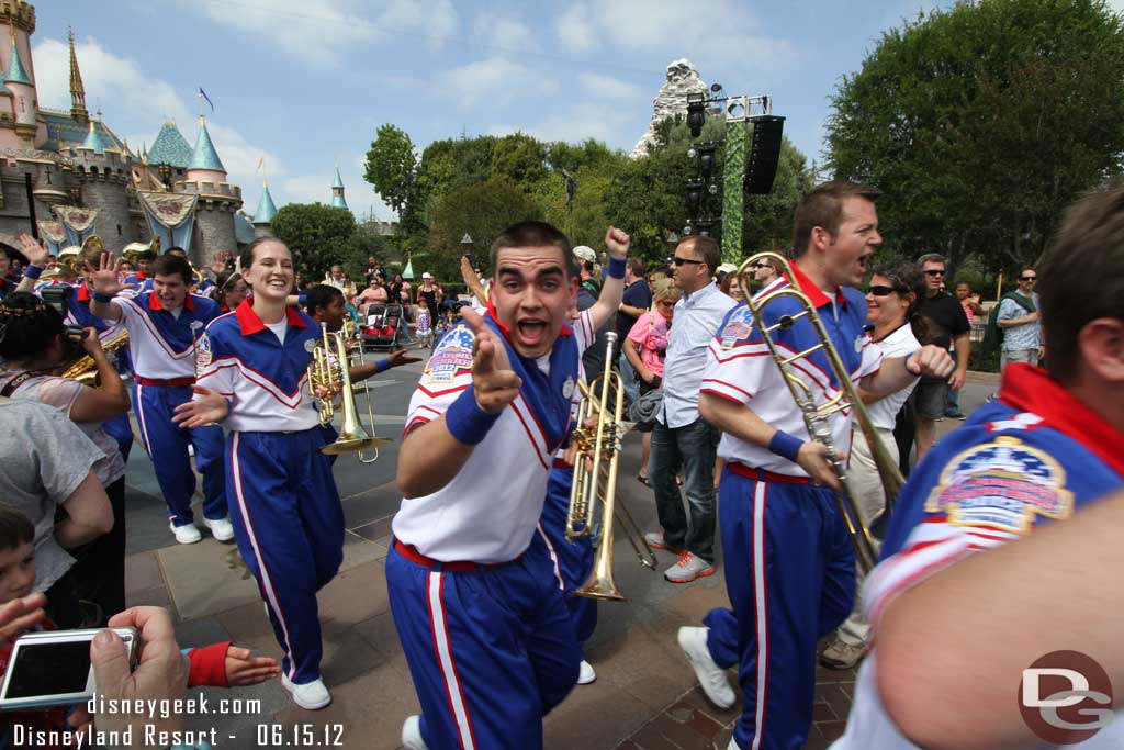 The band heading out after their performance.