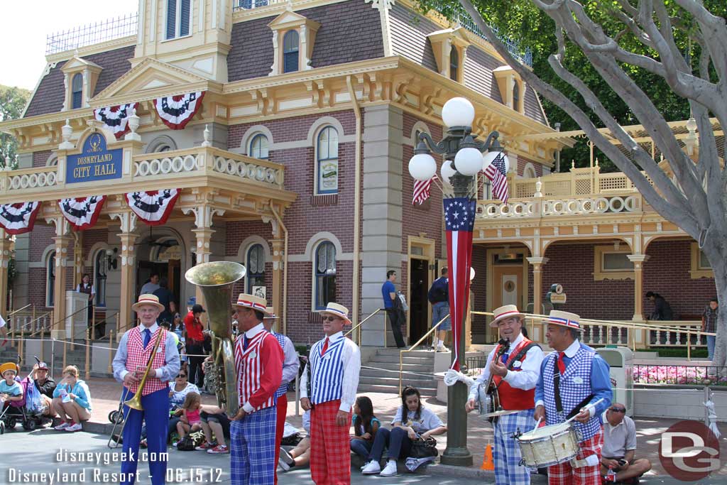 The Straw Hatters out on Main Street.