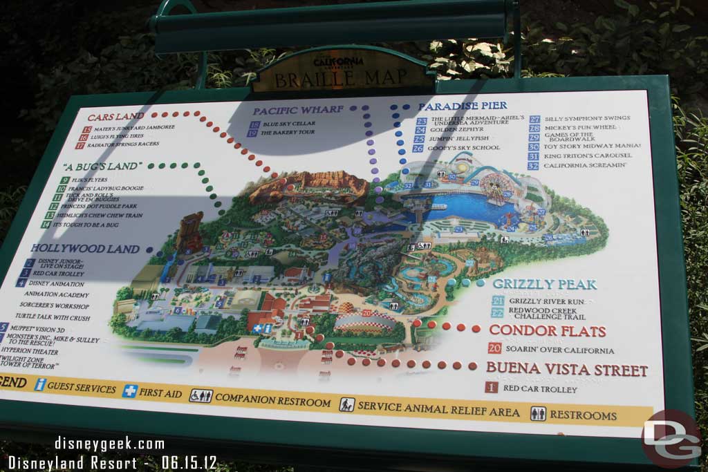 A closer look at the new park braille map.