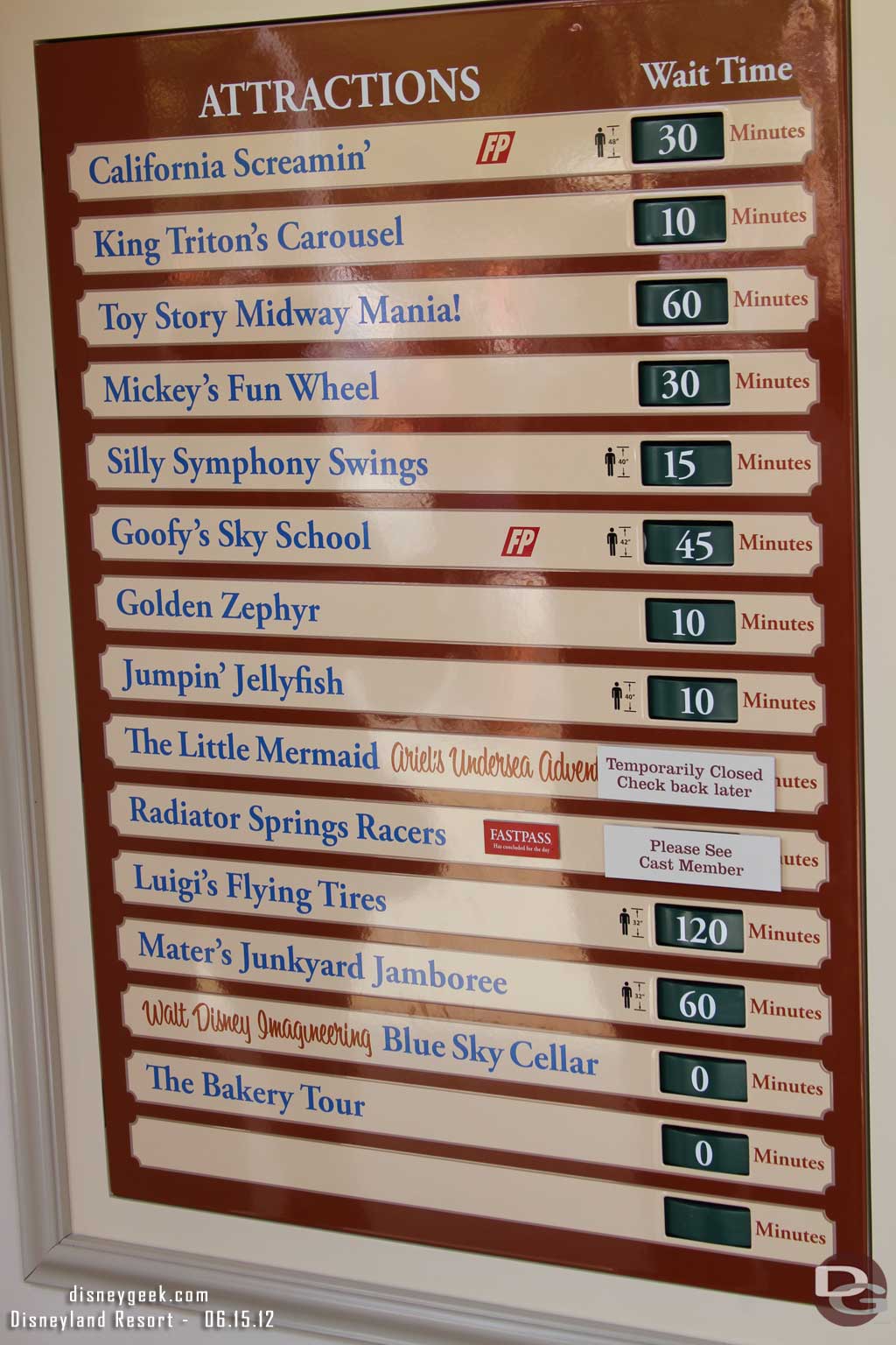 Wait times around 4:00pm