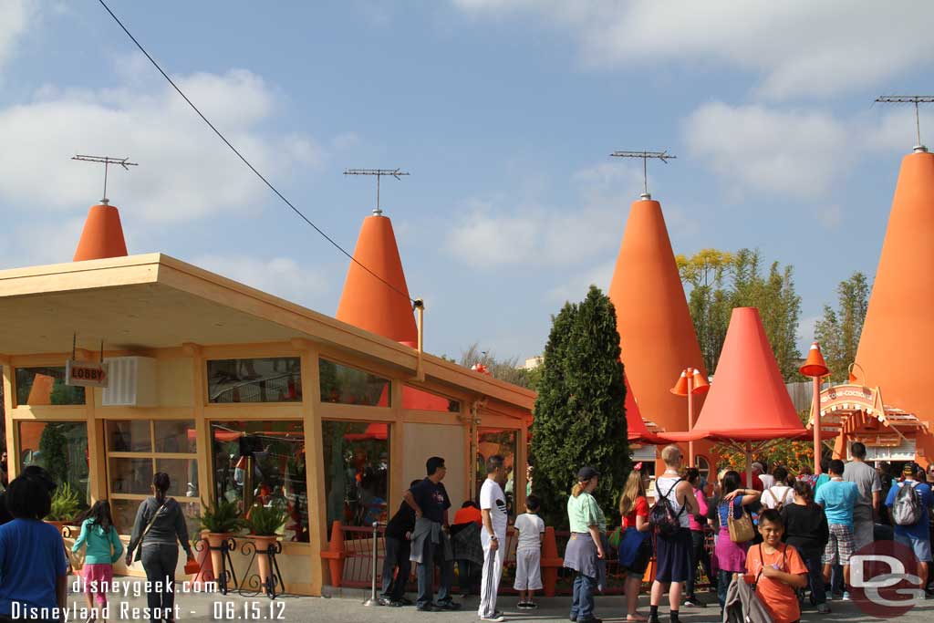 Here you can see one of the Cozy Cone lines.. there is not enough space for the long lines in the area.