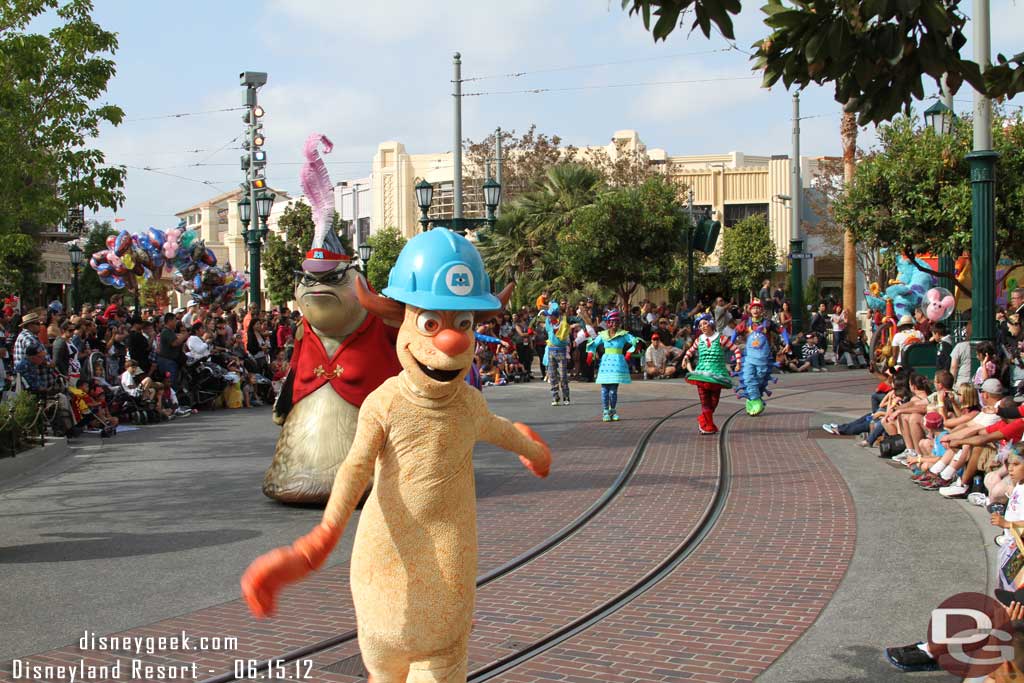 Got stopped by the Pixar Play Parade as I headed for Disneyland.