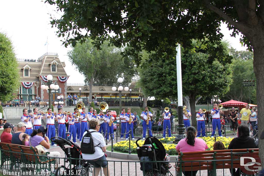 The College Band performing the Flag Retreat 