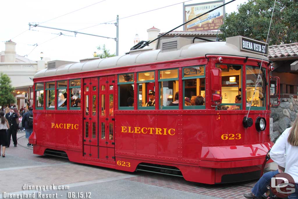 Walking back through DCA to the Grand CA.. passing the Red Car Trolley.