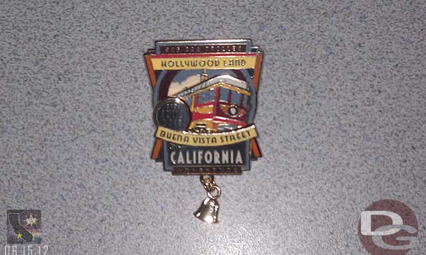 As we entered the park this morning they gave us this pin to celebrate the occasion.