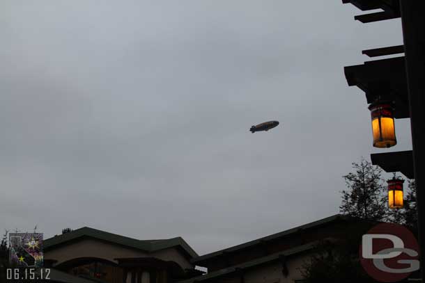 The Goodyear blimp was overhead for the festivities.