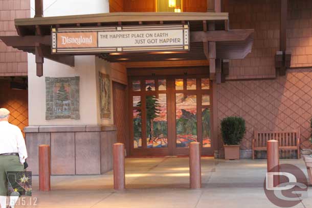 Noticed this new banner at the Grand Californian entrance with the new slogan.