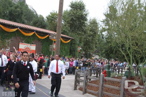 When the crowd got their first look at Cars Land a loud cheer went up.