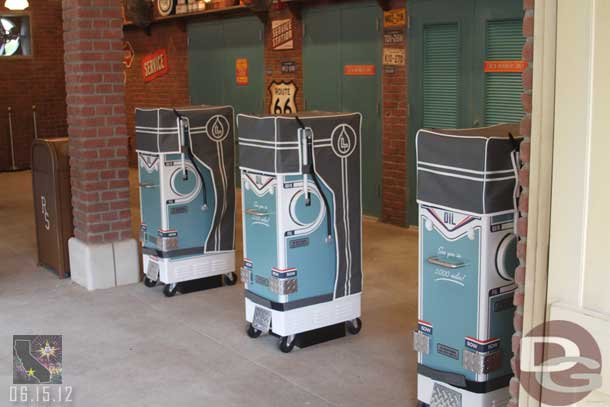 The Fast Pass machines for the Racers, which will not be in use for a while.  They are using a temporary location over by Bugs Land