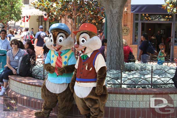 Chip and Dale out for pictures in Carthay Circle.