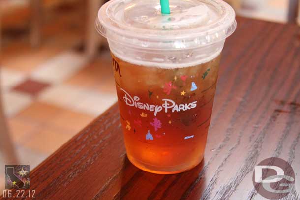 A look at the cups in the cafe on Buena Vista Street.