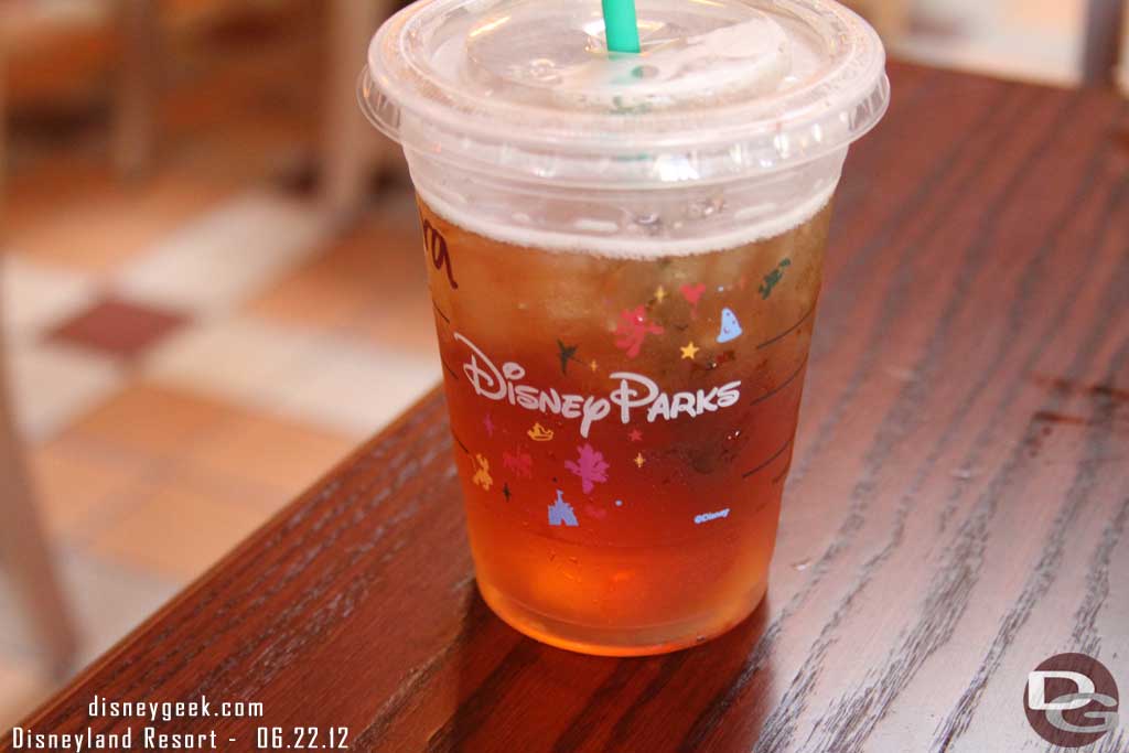 A look at the cups in the cafe on Buena Vista Street.