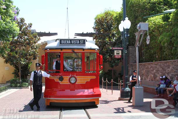 The Red Car parked and waiting for the parade to end.