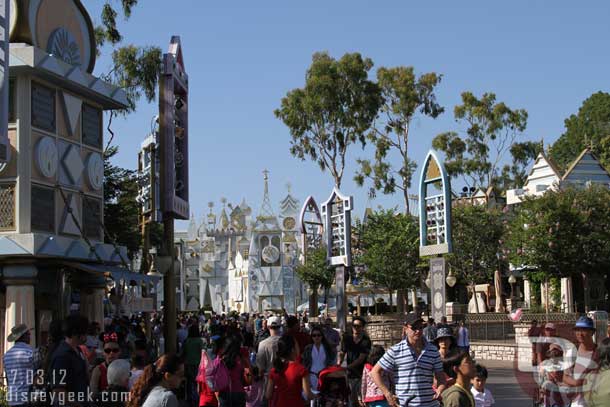 After eating walked through Fantasyland and around the Matterhorn.  Small World Mall was alive with activity.  I did not have time to walk down that way this trip.