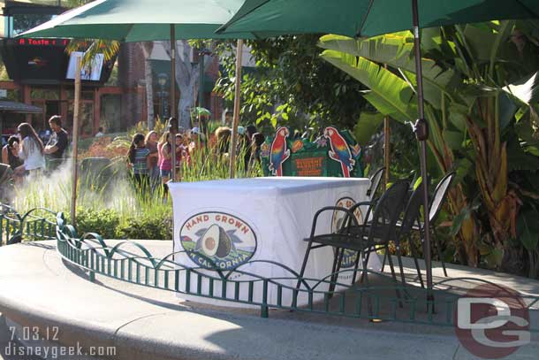 The judges table for a competition later.