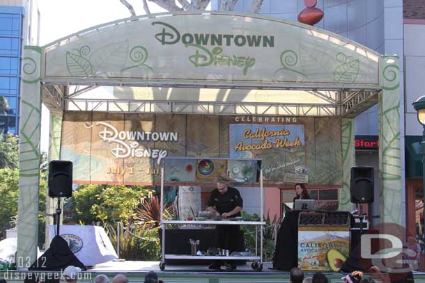 The main stage, right now a demonstration by a chef from the Rain Forest Cafe.