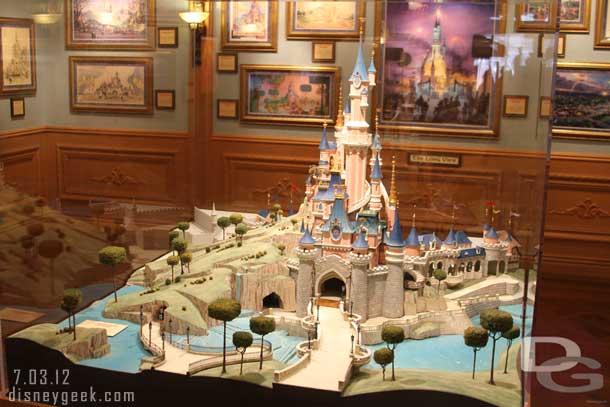 Front and center is a model of the castle in Paris.