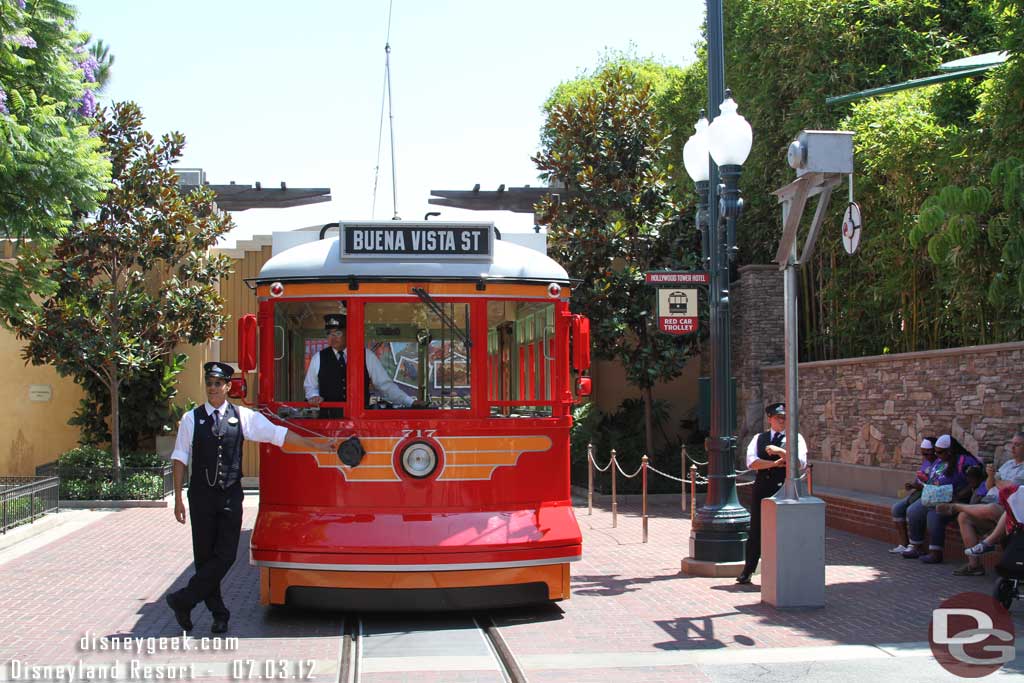 The Red Car parked and waiting for the parade to end.