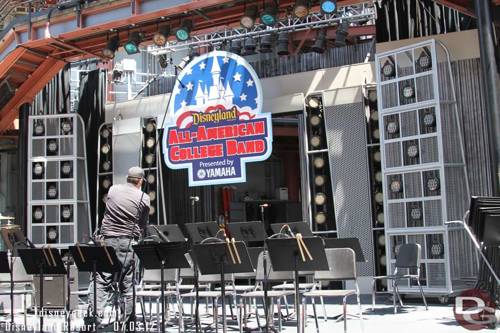 They were setting up for the College Band on the Backlot stage.