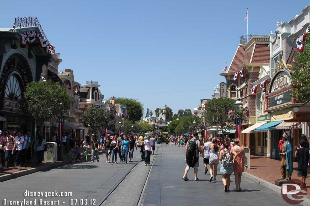 Next stop Disneyland.  Main Street was not too busy this mid afternoon.