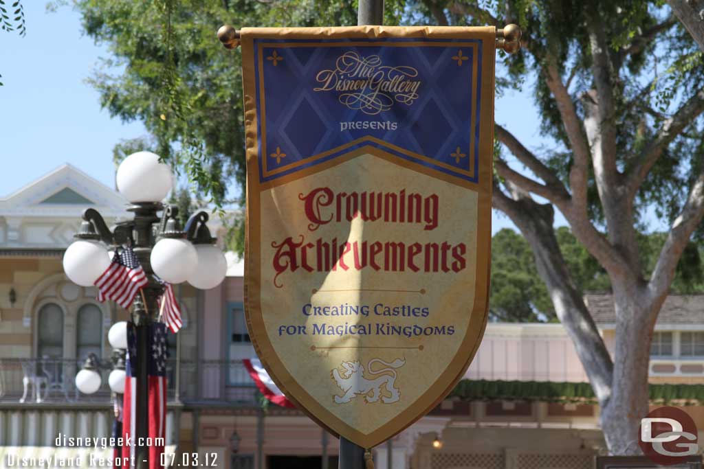 There is a new exhibit that opened this past Saturday in the Disney Gallery featuring the Castle for the Magic Kingdoms.