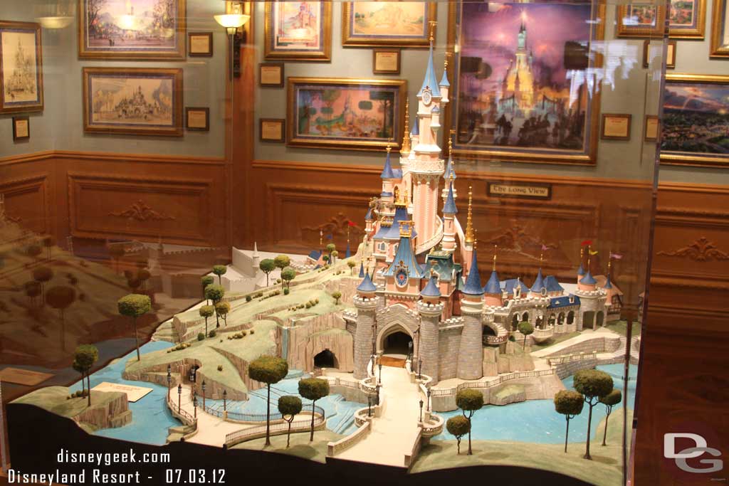 Front and center is a model of the castle in Paris.