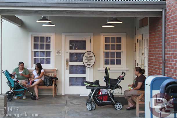 The baby care center has been switched over to the right now where first aid used to be as they remodel the old space.