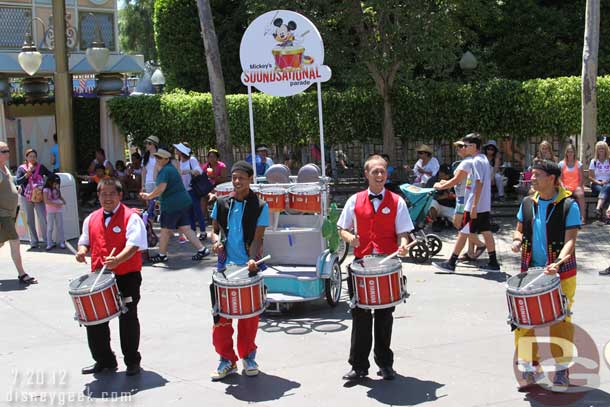 They performed a little further down the walkway, closer to the Matterhorn/Storybook Land than before.  