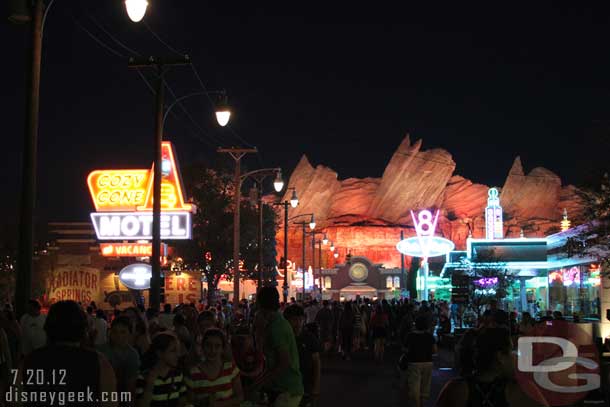 Back to DCA and Cars Land.