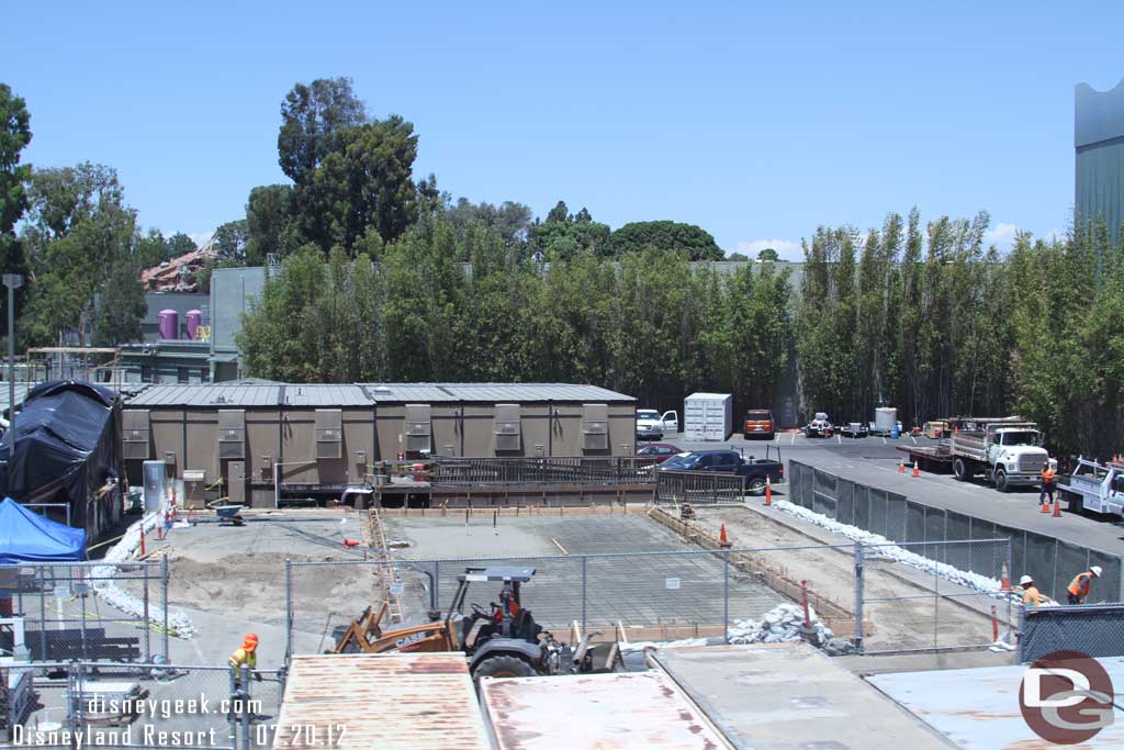 A new foundation going in backstage at Disneyland.  Wonder if this is a pad for more portables or a new building taking shape.