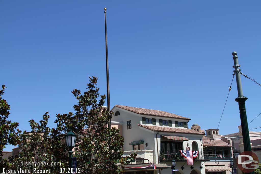 On Buena Vista Street the flag was already down for the day.