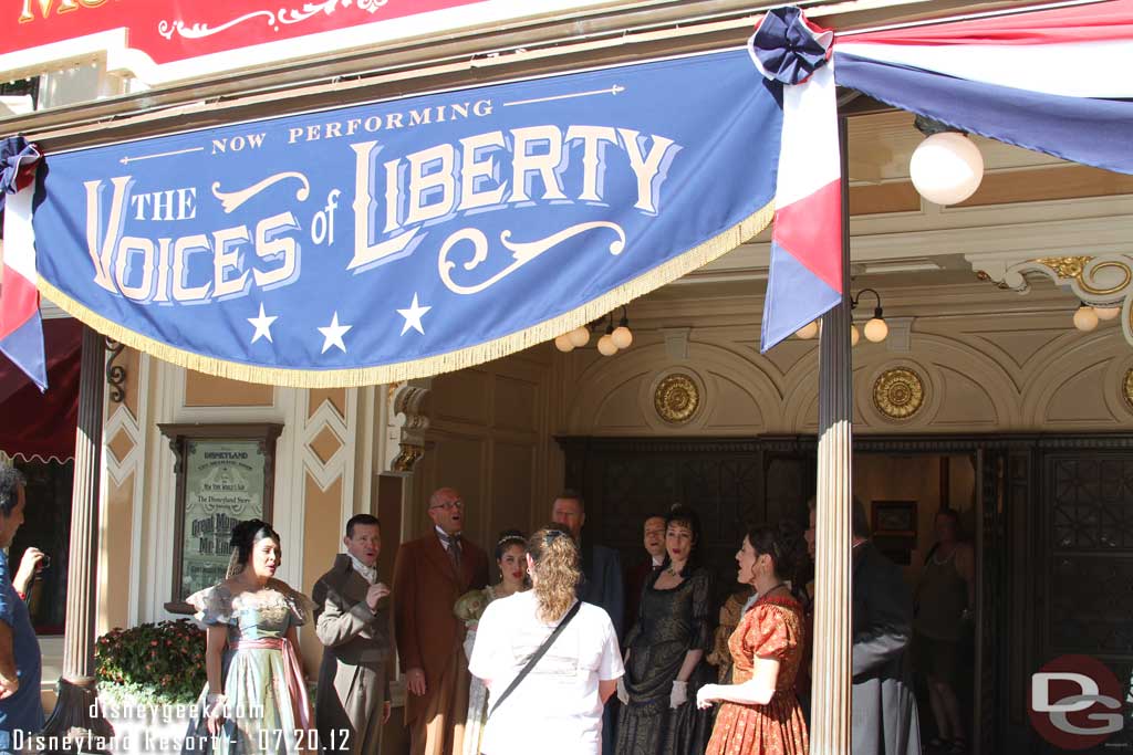 Back to Disneyland.  The Voices of Liberty singing Happy Birthday to a guest.