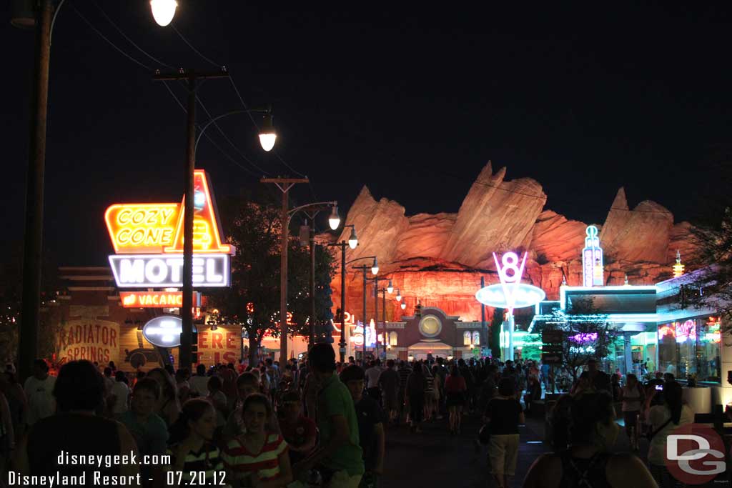 Back to DCA and Cars Land.