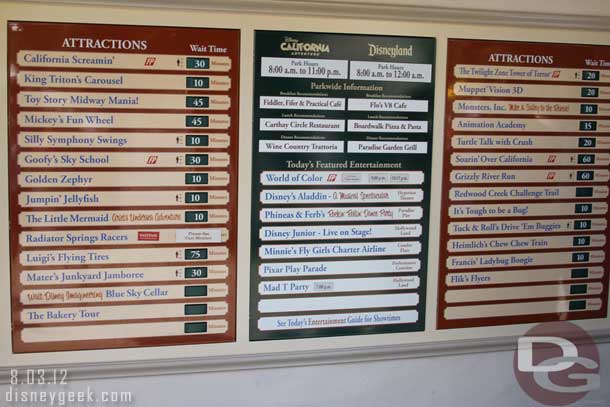 Wait times around 11:30am