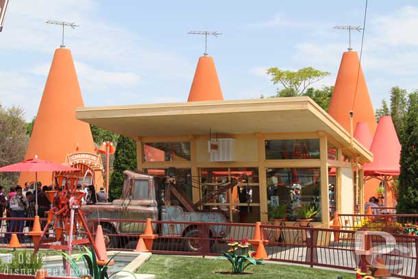 Mater out for pictures at the Cozy Cone