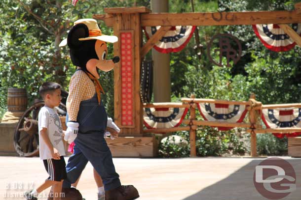 Farmer Mickey was out today, wonder what happened to Cowboy Mickey?